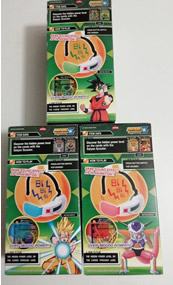 Tre Saiyan Scouter green, red e blu lens with 2 cards Bandai